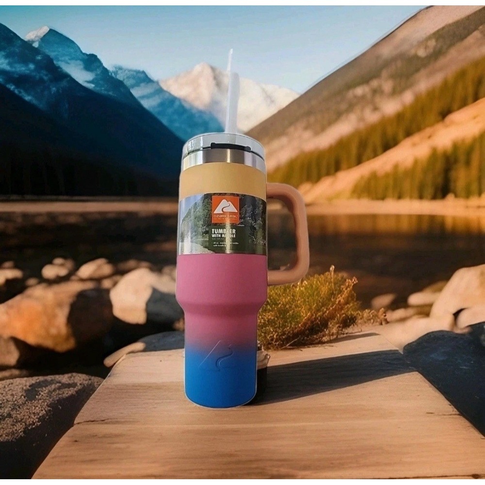 Ozark Trail 40 oz Stainless Steel Tumbler With Handle Insulated Multicolor NEW - Picture 3 of 7